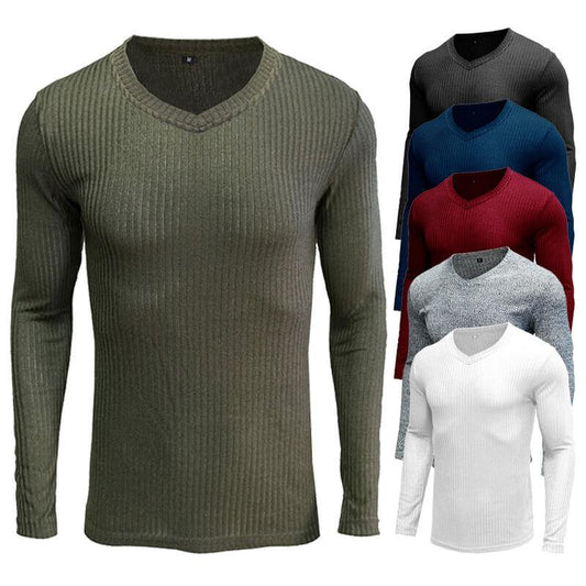Men's V-neck Soft Warm Basic Shirt