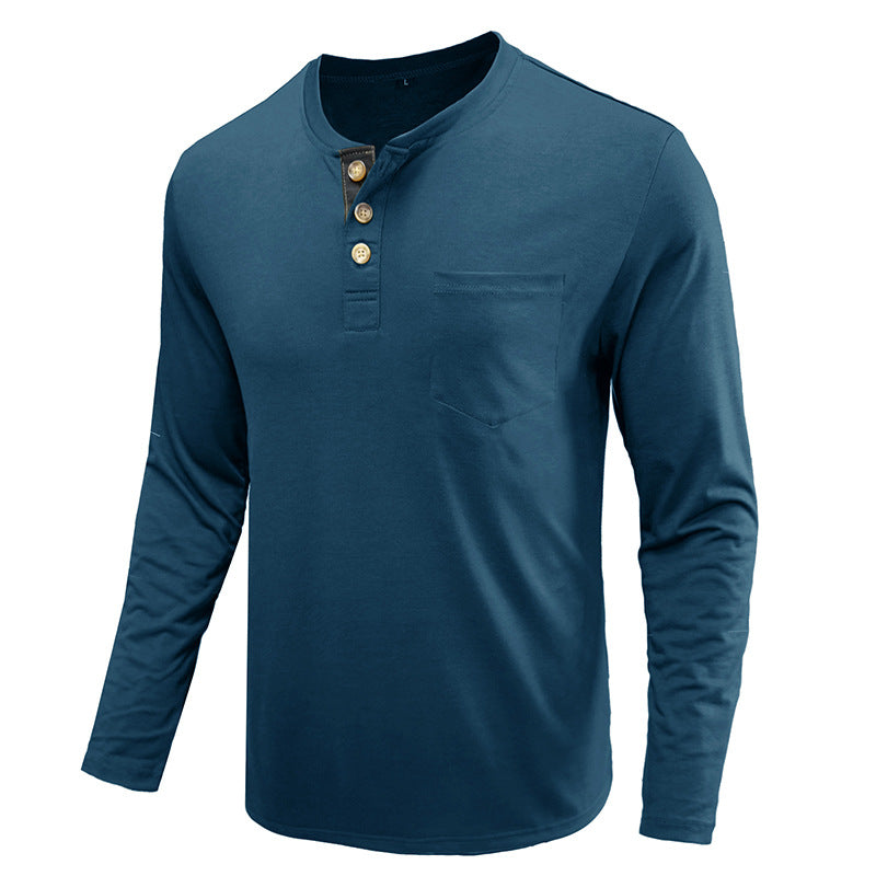 Men's Cotton Multi Colour Henley Collar Long Sleeve Shirts