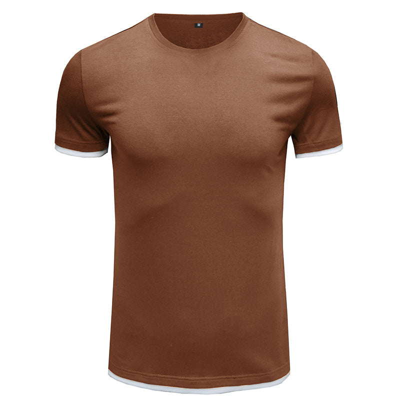 Men Round Neck Short Sleeve T-shirt