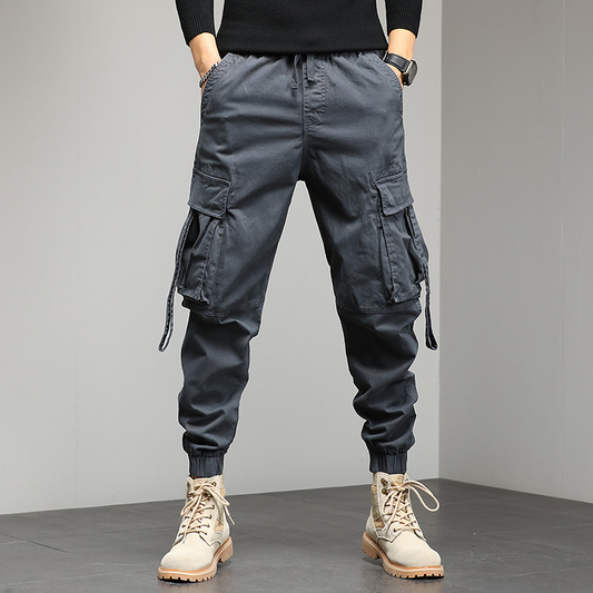Men Elastic Waist Pants Relaxed Fit