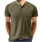 Henley Collar Cotton T-shirt