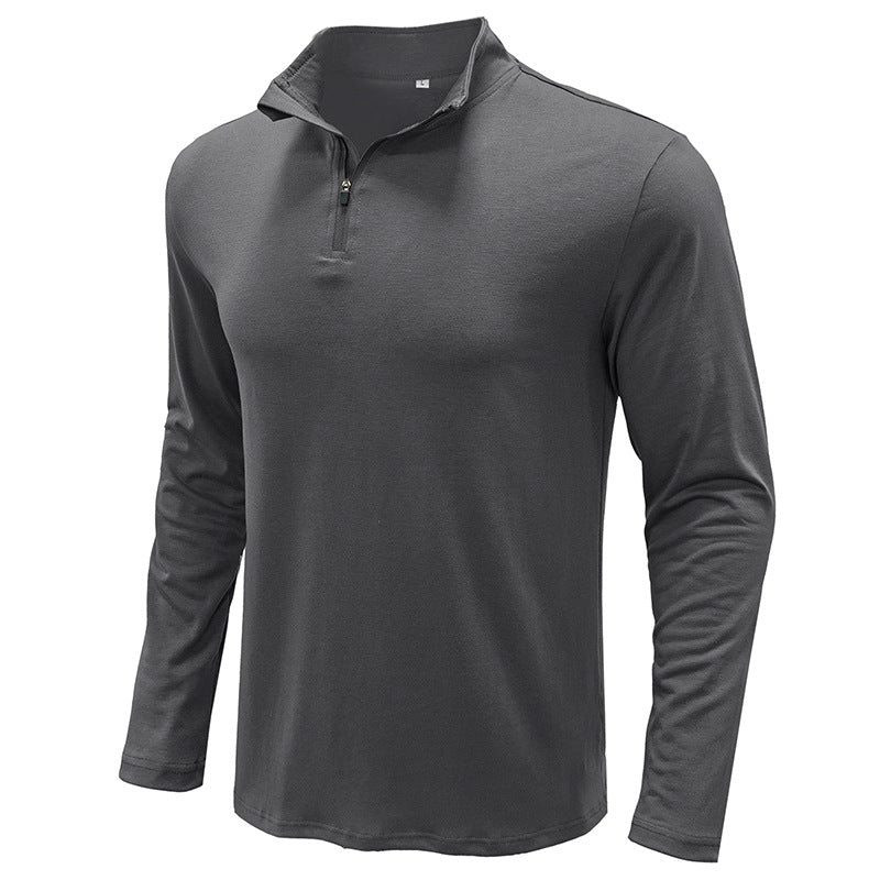 Men's Long Sleeve Polo Shirts Quarter-Zip Basic Cotton Shirts