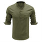Men's  Cotton Linen Long Sleeve Shirt