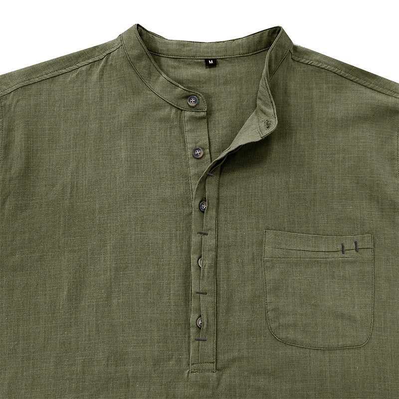 Men's  Cotton Linen Long Sleeve Shirt