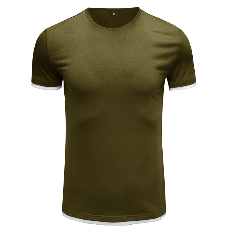 Men Round Neck Short Sleeve T-shirt