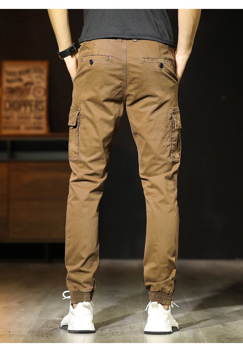 Men Pockets Cotton Leisure Jogger Cargo Pants