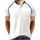 Henley Collar Cotton T-shirt