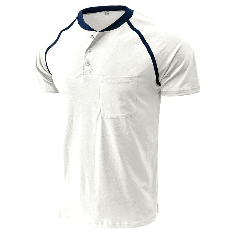 Henley Collar Cotton T-shirt