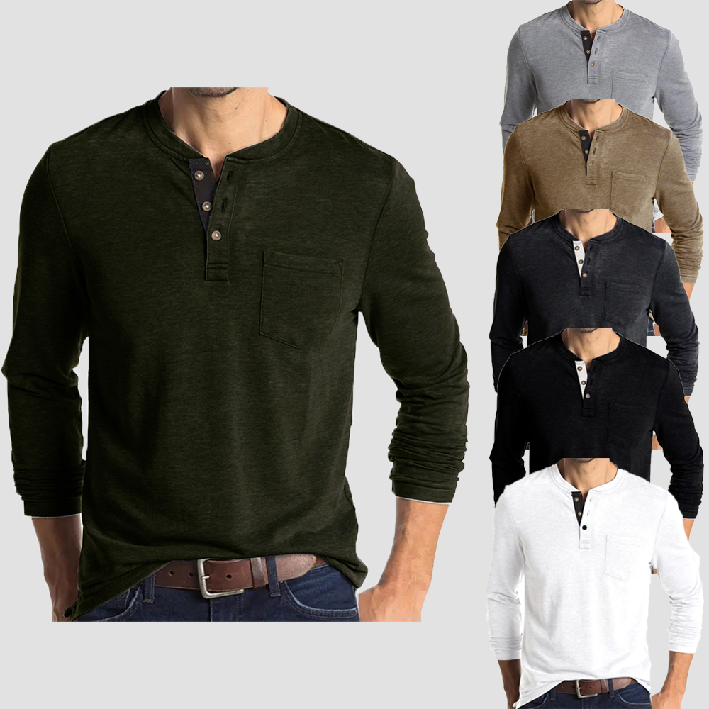 Men's Fashion Casual Henley  Shirts Sale