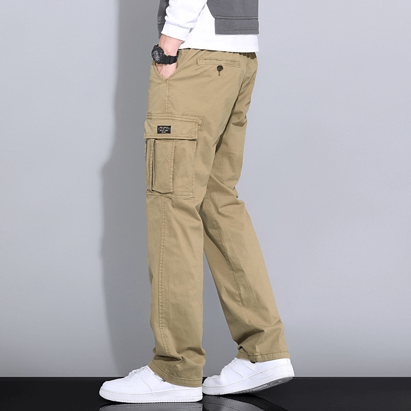Men Relaxed Fit Pockets Pants
