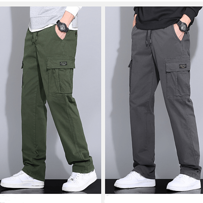 Men Relaxed Fit Pockets Pants