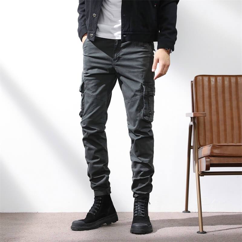 Men Pocket Cotton Pants