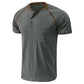Henley Collar Cotton T-shirt