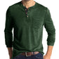 Men's Cotton Multi Colour Henley Collar Long Sleeve Shirts