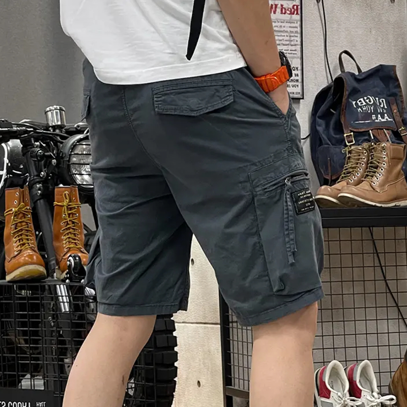Men's Casual Elastic Waist  Pockets Shorts