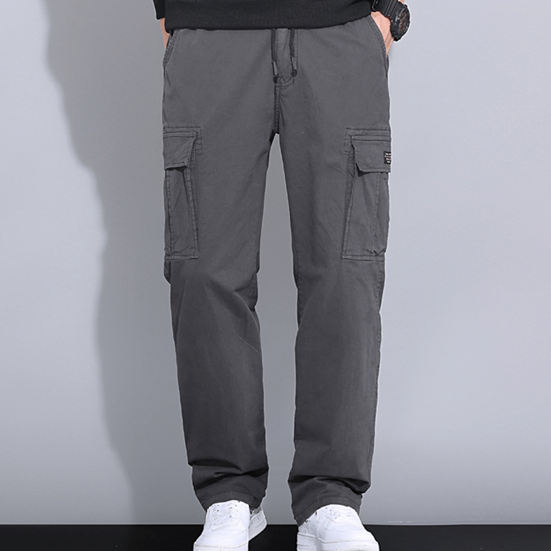 Men Relaxed Fit Pockets Pants