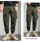 Men's Cotton Elastic Waist Pocket Pants
