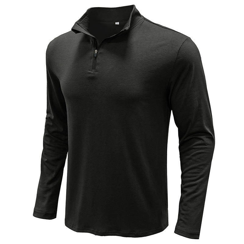 Men's Long Sleeve Polo Shirts Quarter-Zip Basic Cotton Shirts