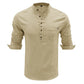 Men's  Cotton Linen Long Sleeve Shirt
