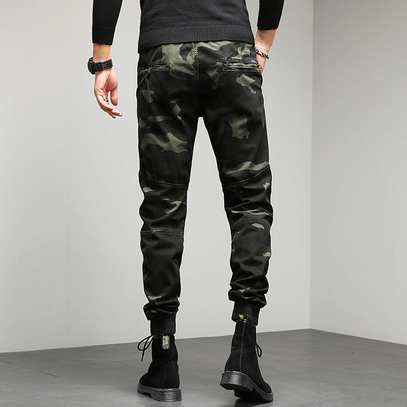 Men Camouflage Elastic Waist Pants