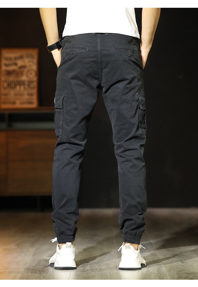 Men Pockets Cotton Leisure Jogger Cargo Pants