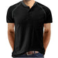 Henley Collar Cotton T-shirt