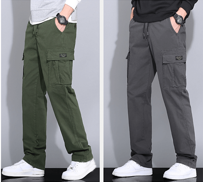 Men Relaxed Fit Pockets Pants