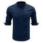 Men's  Cotton Linen Long Sleeve Shirt