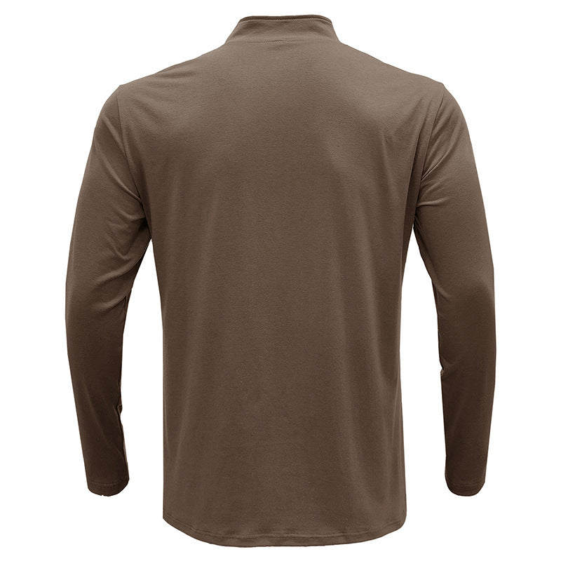 Men's Long Sleeve Polo Shirts Quarter-Zip Basic Cotton Shirts