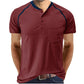 Henley Collar Cotton T-shirt
