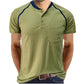Henley Collar Cotton T-shirt