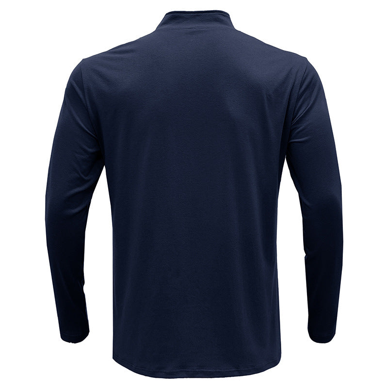 Men's Long Sleeve Polo Shirts Quarter-Zip Basic Cotton Shirts