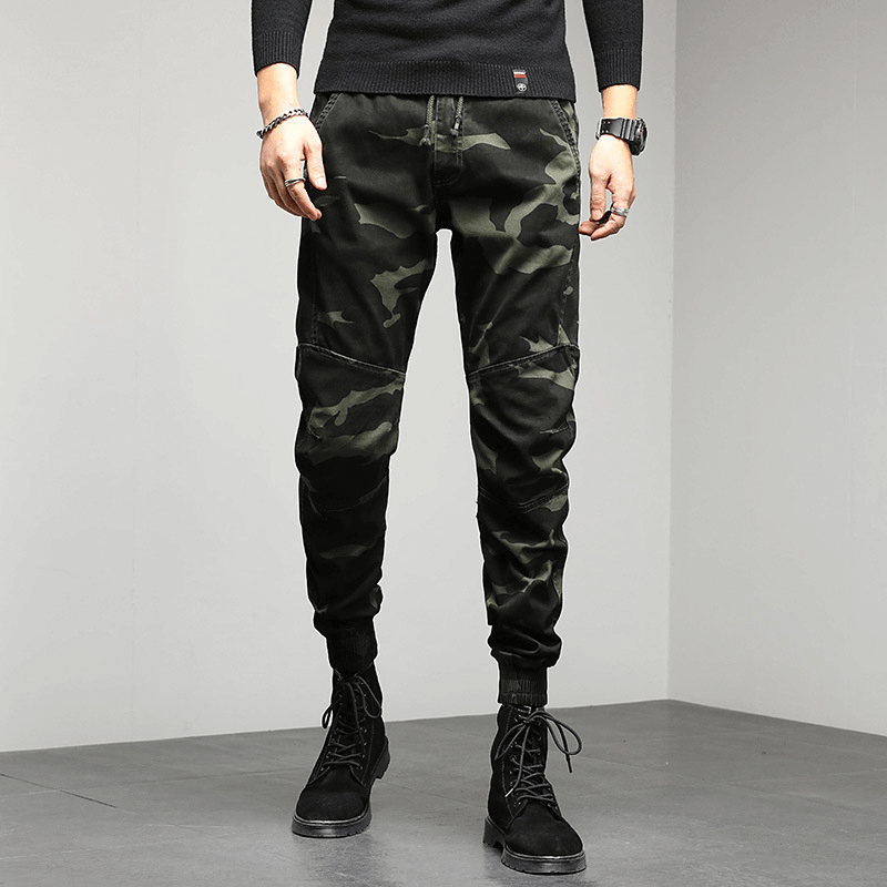 Men Camouflage Elastic Waist Pants
