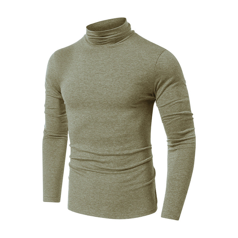Cotton Turtleneck Basic Shirt