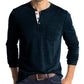 Men's Cotton Multi Colour Henley Collar Long Sleeve Shirts