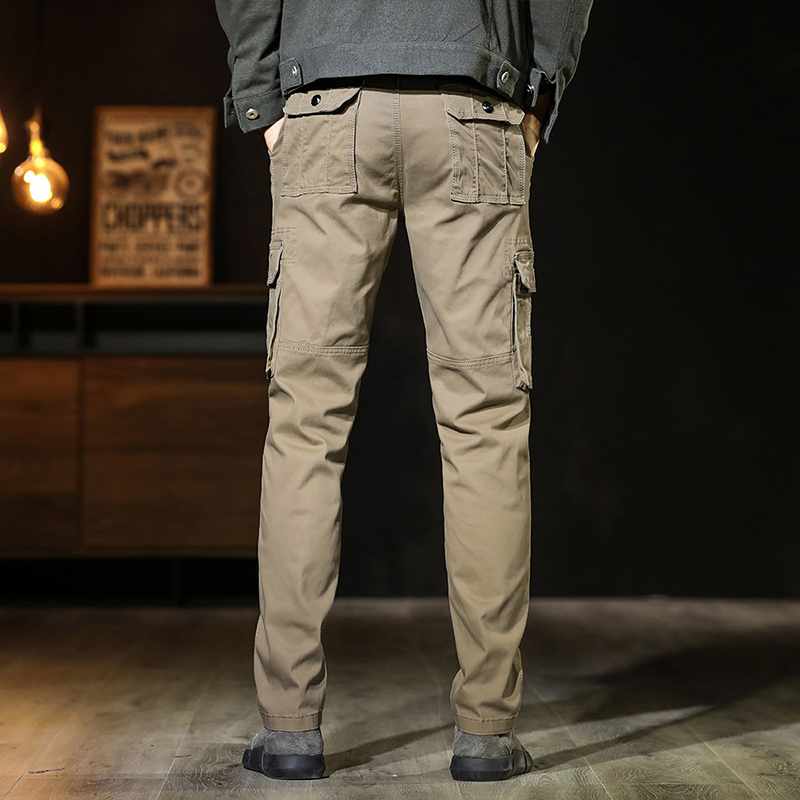 Men Thick Durable Twill Cotton Heavy  Cargo Pants