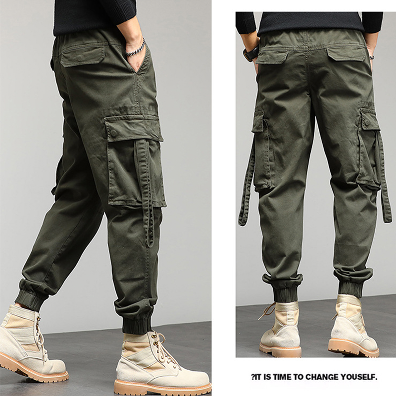 Men Elastic Waist Pants Relaxed Fit