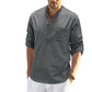 Men's  Cotton Linen Long Sleeve Shirt