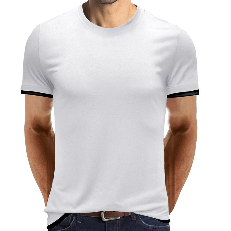 Men Round Neck Short Sleeve T-shirt