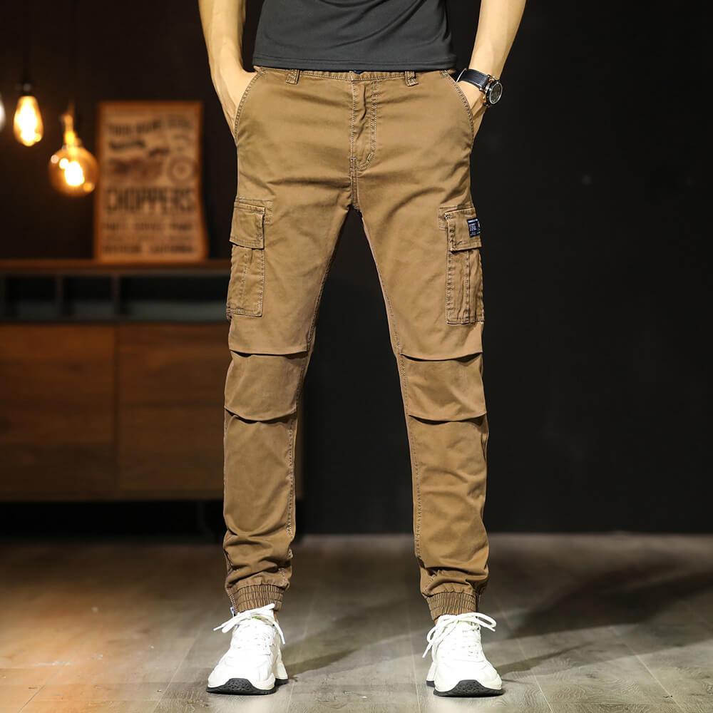 Men Pockets Cotton Leisure Jogger Cargo Pants