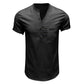 Men's Linen Cotton Summer Henley Shirt