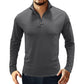 Men's Long Sleeve Polo Shirts Quarter-Zip Basic Cotton Shirts