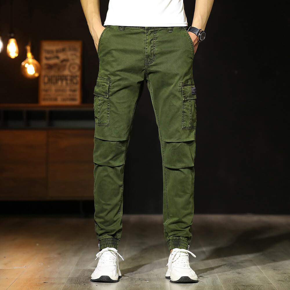 Men Pockets Cotton Leisure Jogger Cargo Pants