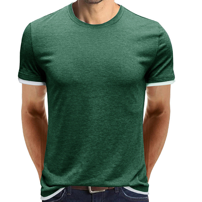Men Round Neck Short Sleeve T-shirt