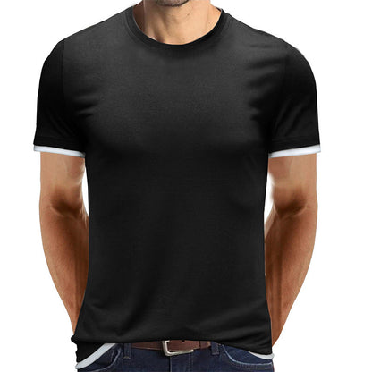 Men Round Neck Short Sleeve T-shirt