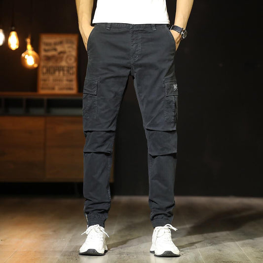 Men Pockets Cotton Leisure Jogger Cargo Pants