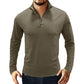 Men's Long Sleeve Polo Shirts Quarter-Zip Basic Cotton Shirts
