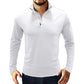 Men's Long Sleeve Polo Shirts Quarter-Zip Basic Cotton Shirts