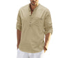Men's  Cotton Linen Long Sleeve Shirt