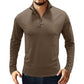 Men's Long Sleeve Polo Shirts Quarter-Zip Basic Cotton Shirts